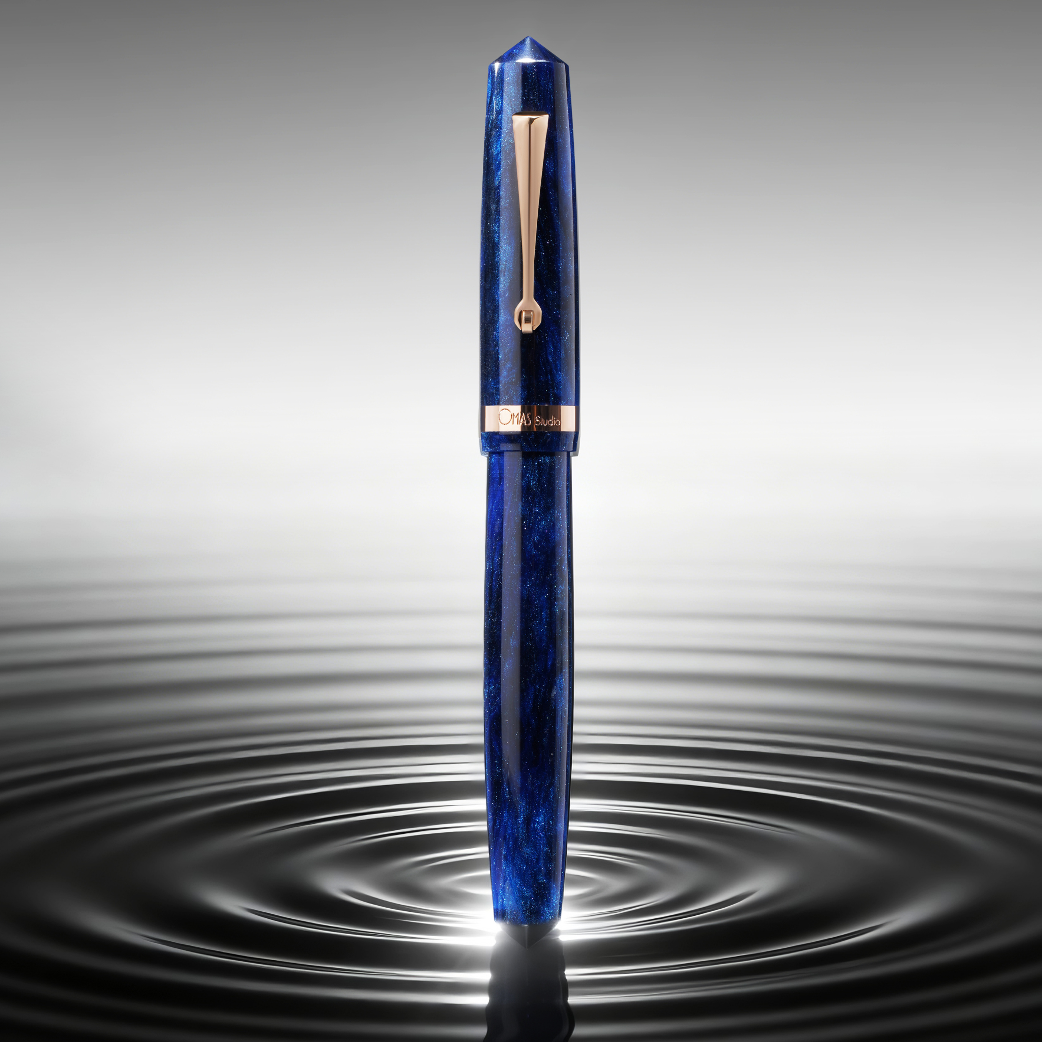 OMAS Studio Azzurro Diamante Rose Gold Trim Fountain Pen Collection