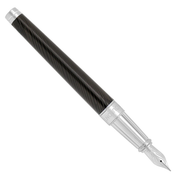 S.T. Dupont Mane Guilloche Line D Eternity Large Black & Palladium Fountain Pen Collection