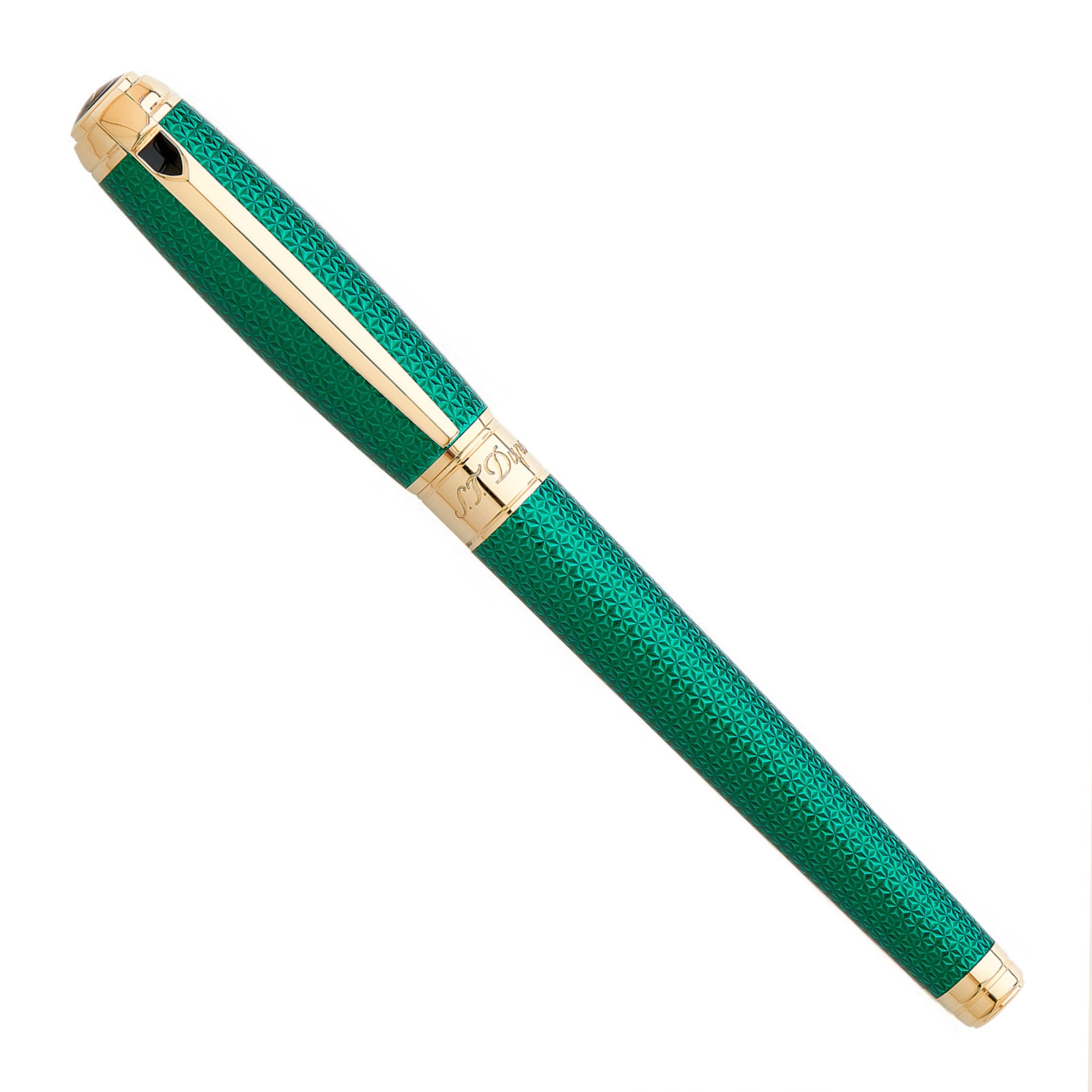 S.T. Dupont Line D Large Firehead Guilloché Emerald