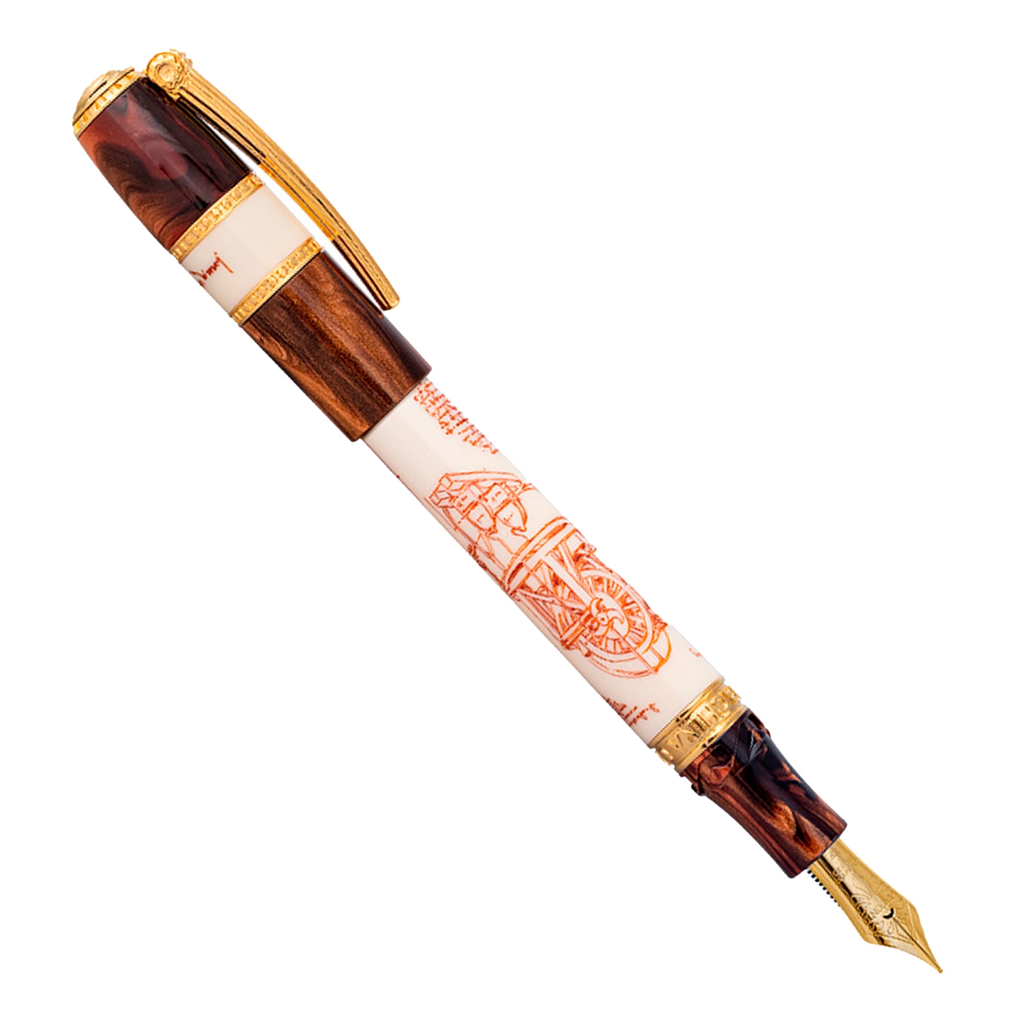 Visconti Leonardo Da Vinci Machina Gold Vermeil - Fountain Pen