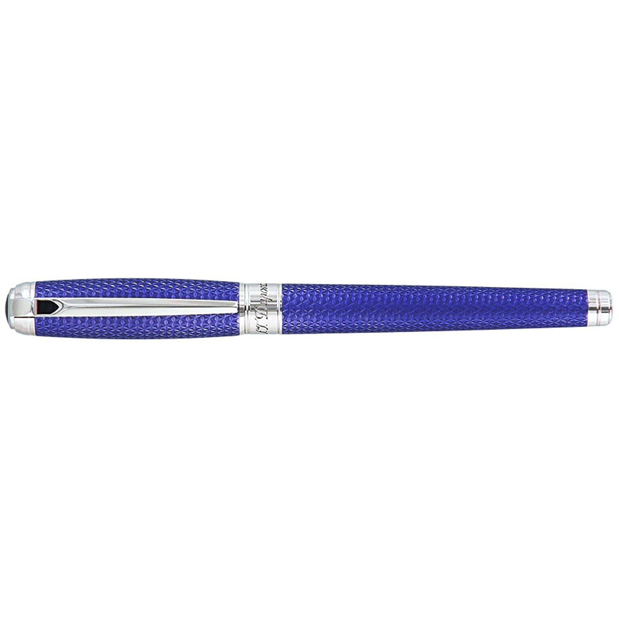 S.T. Dupont Line D Large Firehead Guilloché Ocean Blue