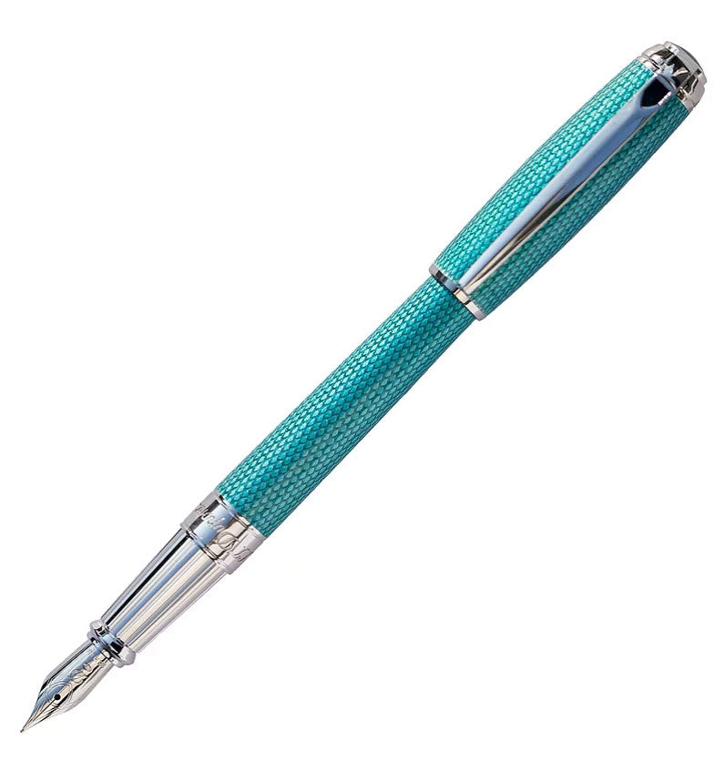 S.T. Dupont Line D Large Diamond Guilloché Aquamarine - nibs.com