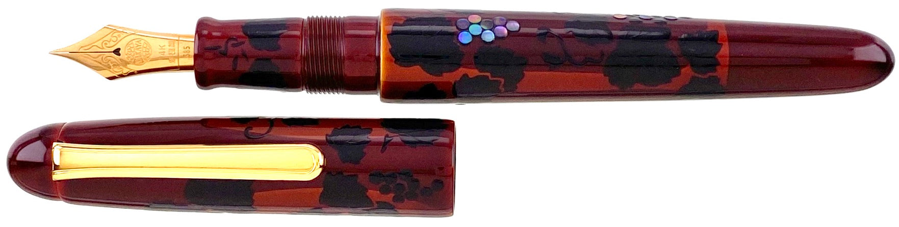 Nakaya Portable Writer Yakou Maki-e Grapes and Wine Glass - nibs.com